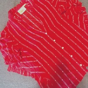 Maeve - Cute coral flutter sleeve top